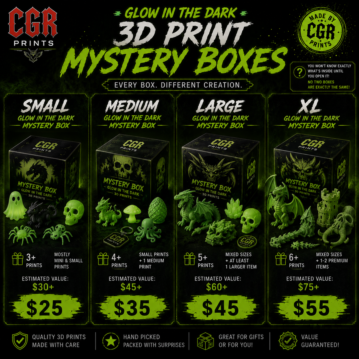 GLOW IN THE DARK 3D PRINT MYSTERY BOX