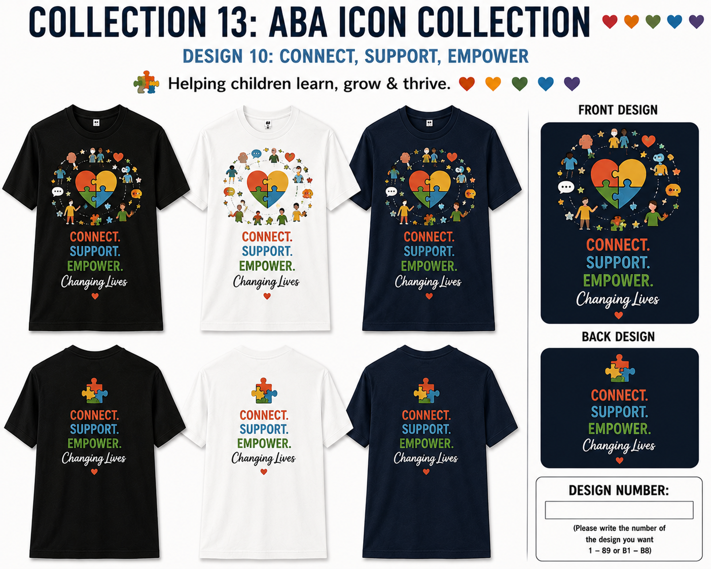 ABA Connect. Support. Empower. Shirt – Autism Awareness Tee | BCBA, RBT, ABA Therapist, Teacher & Special Education Shirt
