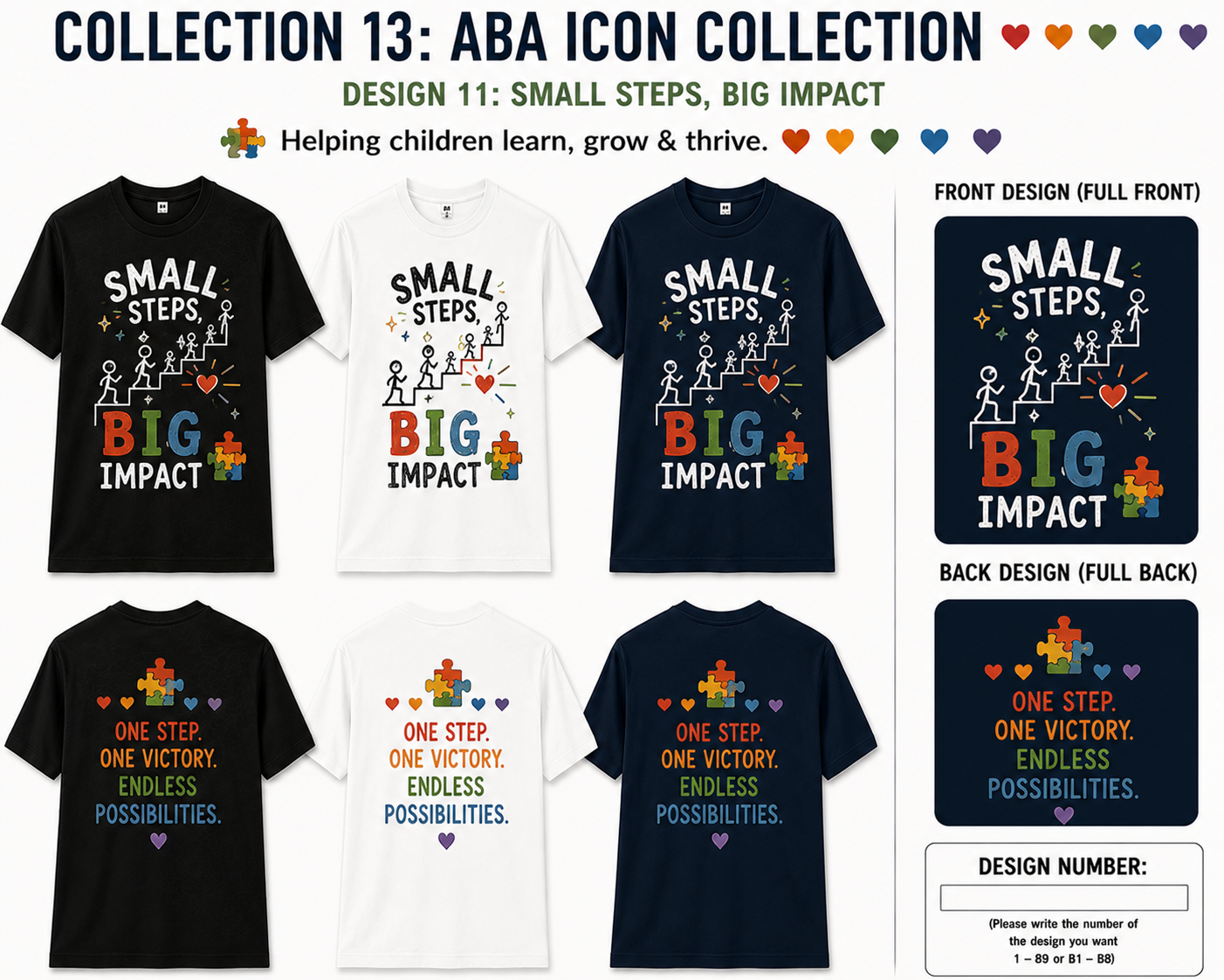 ABA Small Steps, Big Impact Shirt – Autism Awareness Tee | BCBA, RBT, ABA Therapist, Teacher & Special Education Shirt