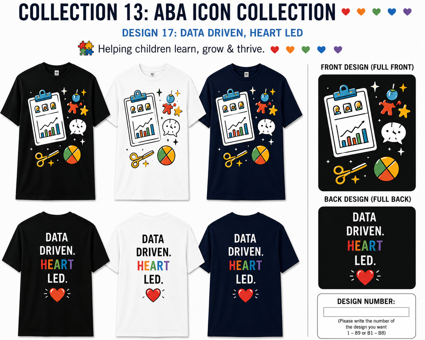 ABA Data Driven, Heart Led Shirt – Autism Awareness Tee | BCBA, RBT, ABA Therapist, Teacher & Special Education Shirt
