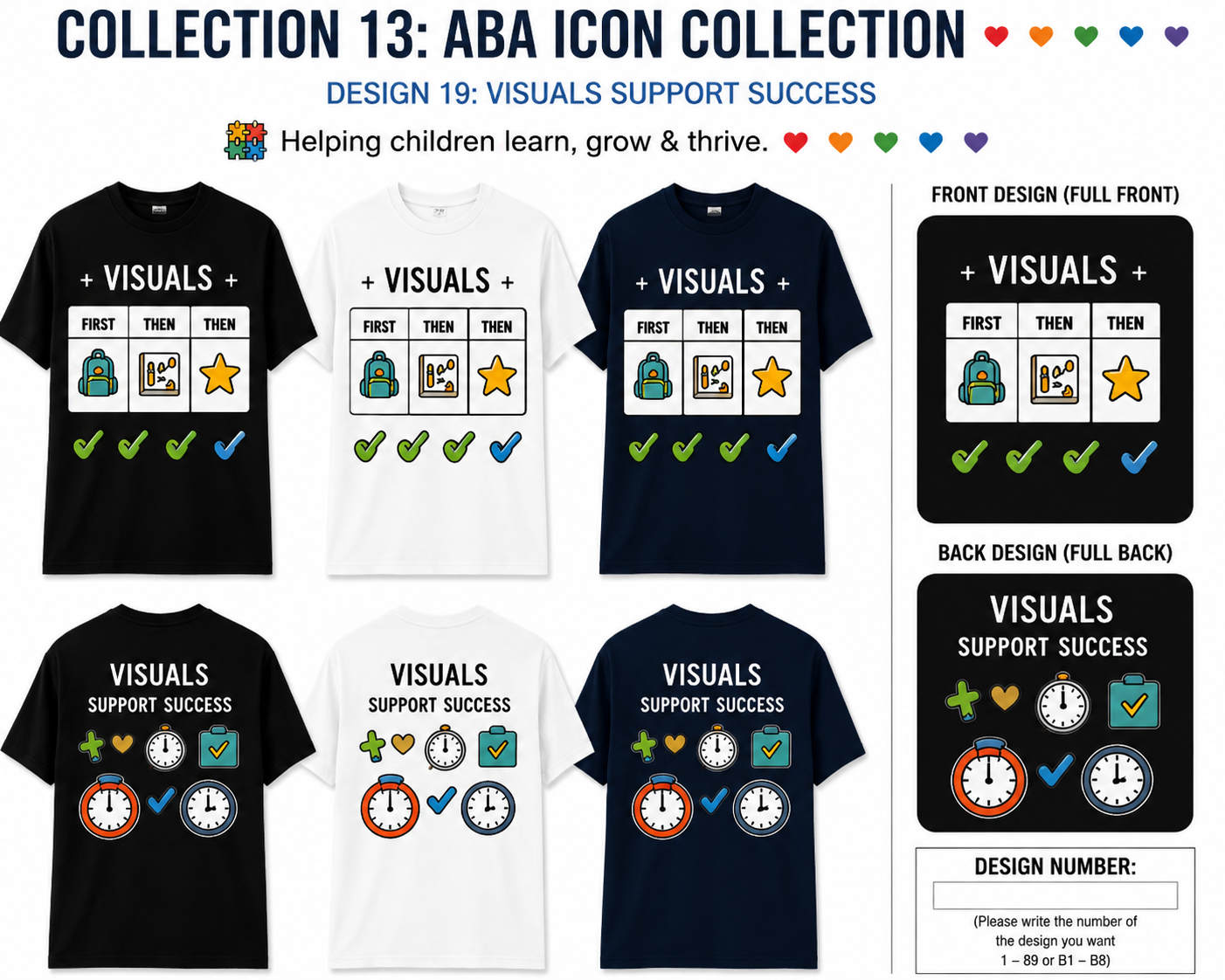 ABA Visuals Support Success Shirt – Visual Schedule Autism Awareness Tee | BCBA, RBT, ABA Therapist, Teacher & Special Education Shirt