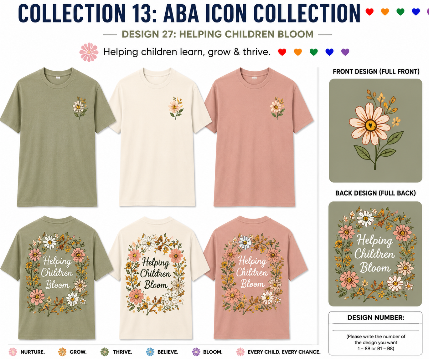 Helping Children Bloom ABA Shirt – Autism Awareness Floral Therapy Tee | BCBA, RBT, ABA Therapist, Special Education Teacher Gift