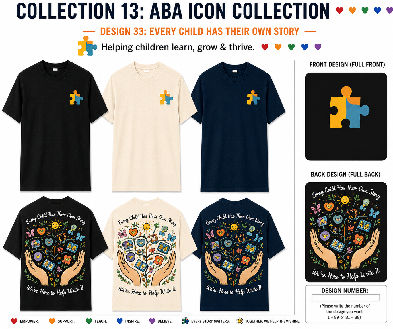Every Child Has Their Own Story ABA Shirt – Autism Awareness Therapist Tee | BCBA, RBT, Special Education Teacher Gift