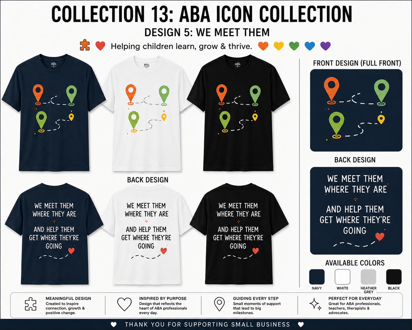 We Meet Them Where They Are ABA Shirt – Autism Awareness Therapist Tee | BCBA, RBT, Special Education Teacher Gift