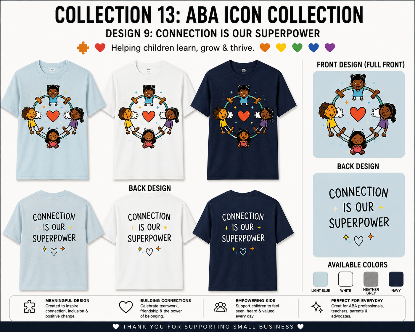 Connection Is Our Superpower ABA Shirt – Autism Awareness Teacher & Therapist Tee | BCBA, RBT, Special Education Gift
