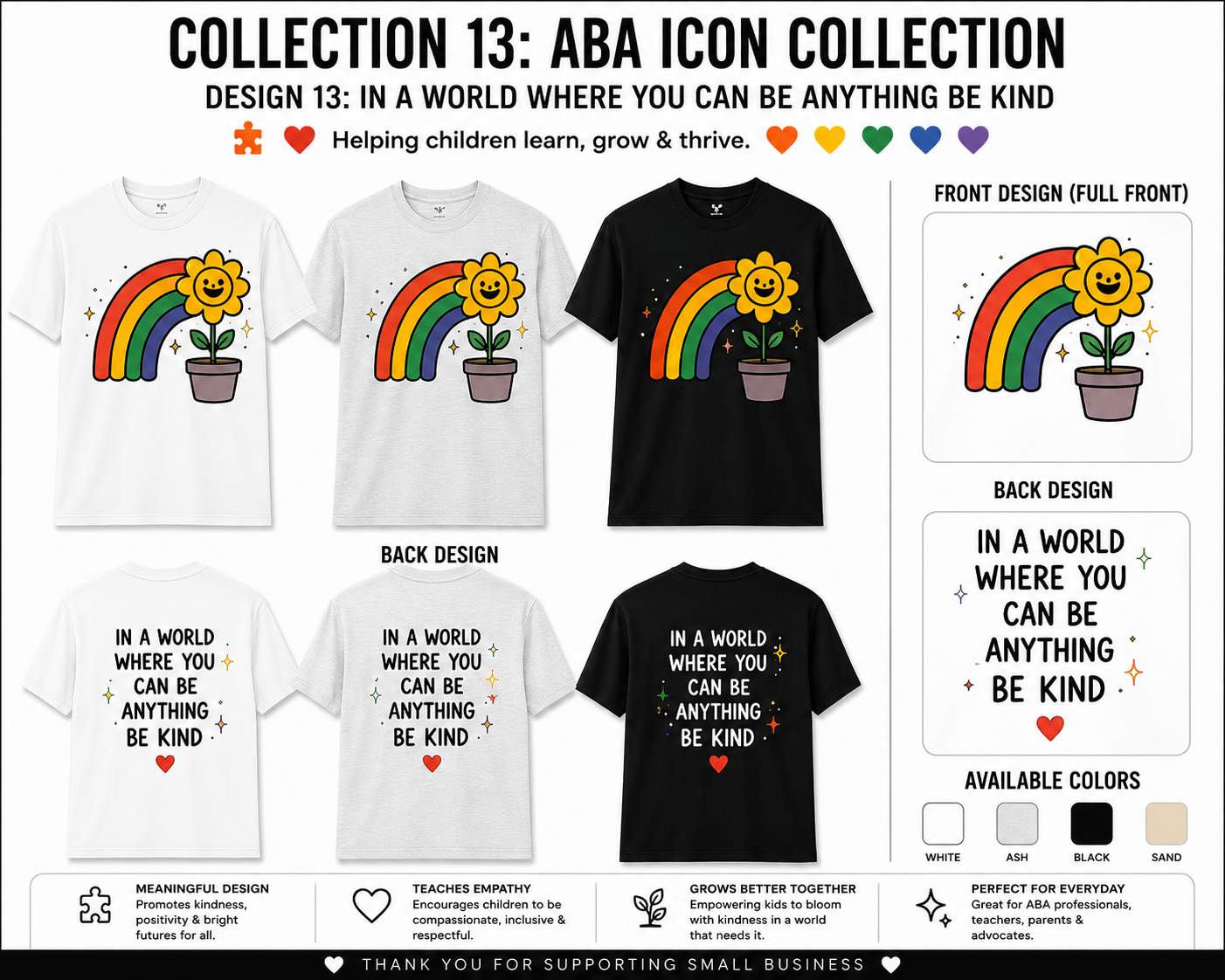 In a World Where You Can Be Anything Be Kind ABA Shirt – Autism Awareness Teacher & Therapist Tee | BCBA, RBT, Special Education Gift
