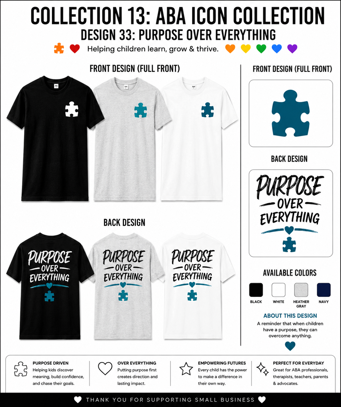 Purpose Over Everything ABA Shirt – BCBA, RBT & Autism Therapist Tee | Special Education Teacher Gift