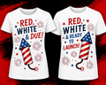 Red, White & Due™ / Red, White & Ready to Launch™ – Fourth of July Mom & Dad Matching Shirts