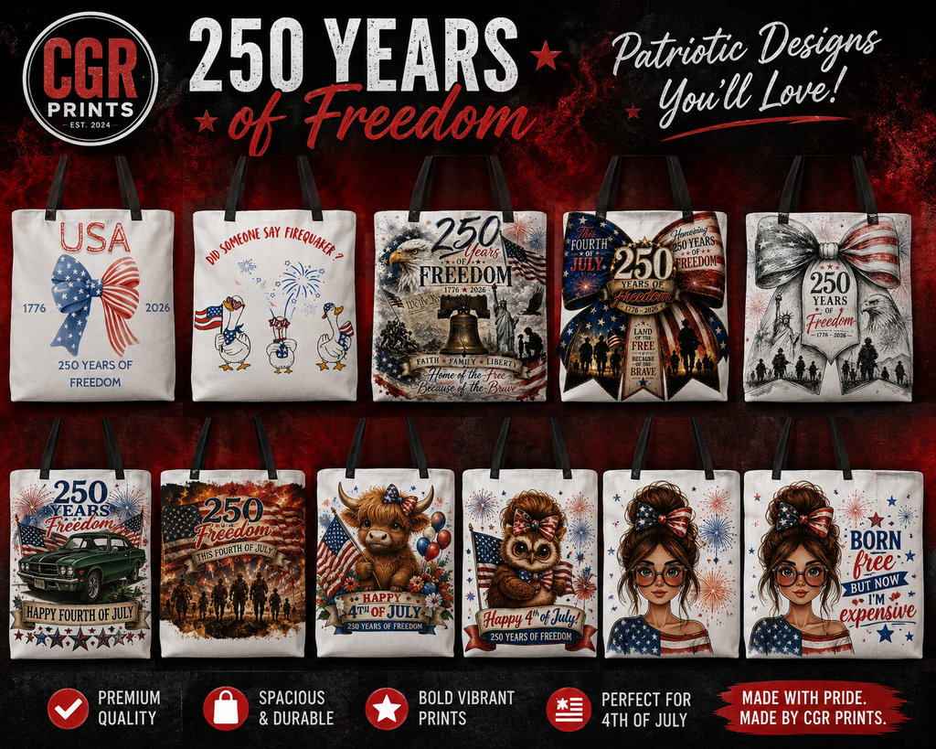 🇺🇸 250 Years of Freedom Patriotic Tote Bag Collection