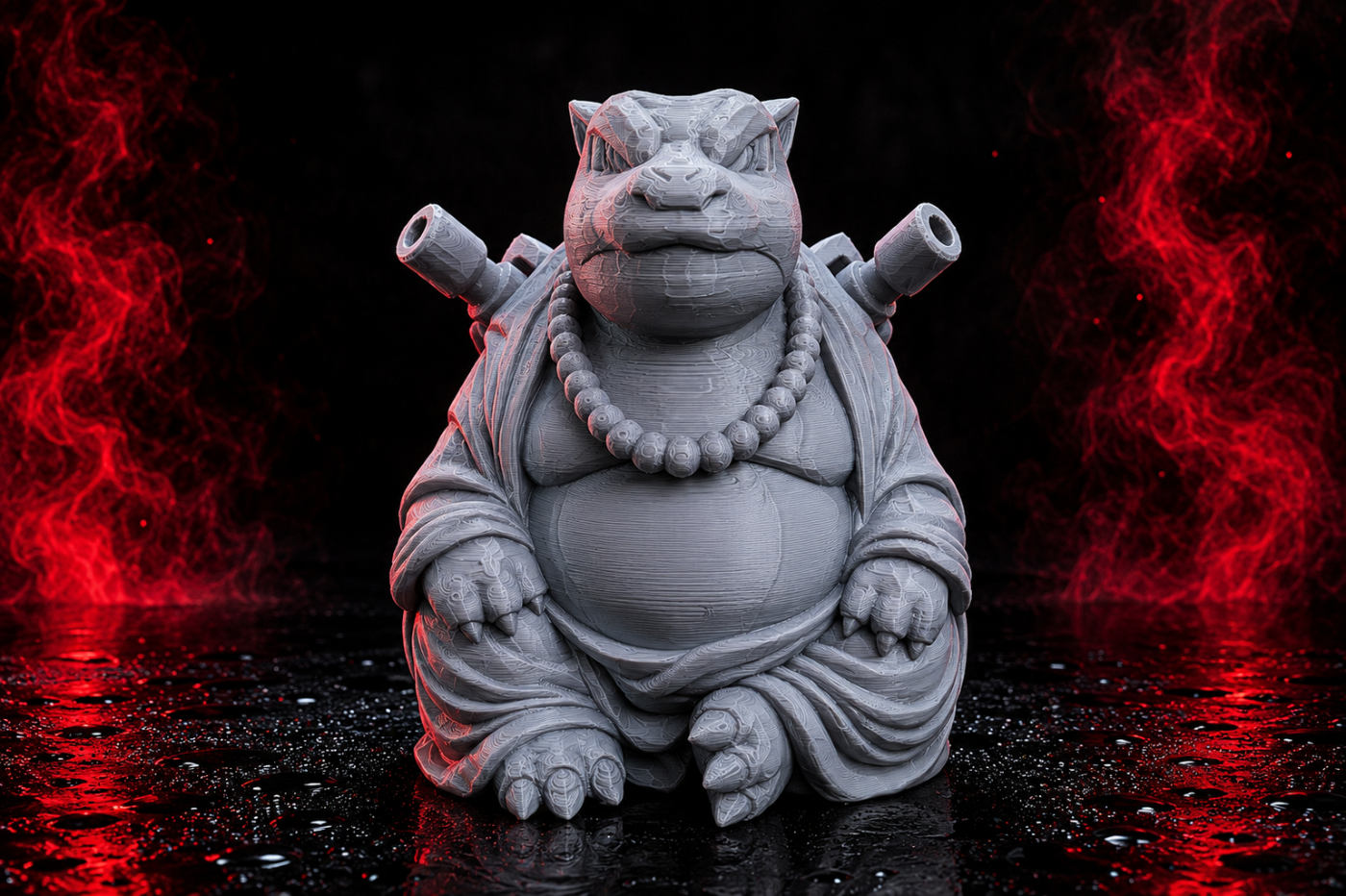 Buddha Stoise 3D Printed Collectible Statue | Zen Turtle Warrior Display Figure