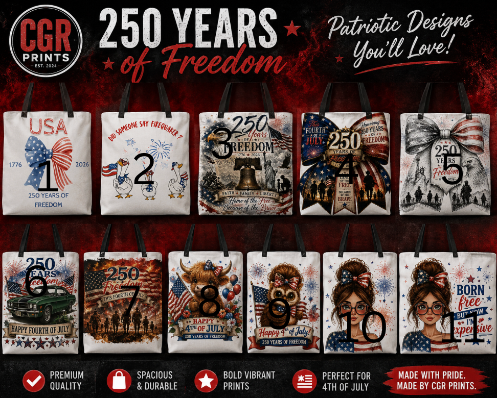 🇺🇸 250 Years of Freedom Patriotic Tote Bag Collection